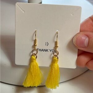 Yellow tassel earrings